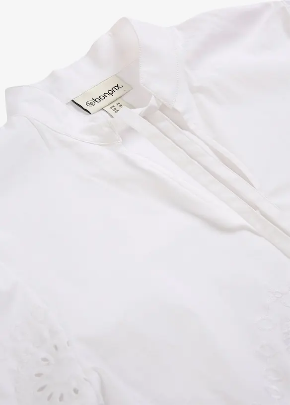 Blouse courte &agrave; broderies anglaises, bonprix