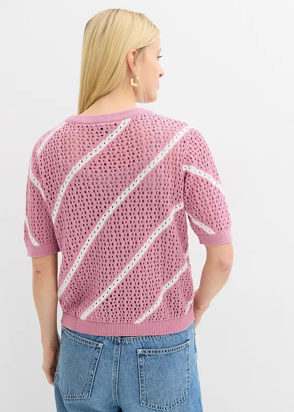 Ajour-Pullover aus reiner Baumwolle, bonprix