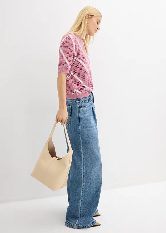 Ajour-Pullover aus reiner Baumwolle, bonprix