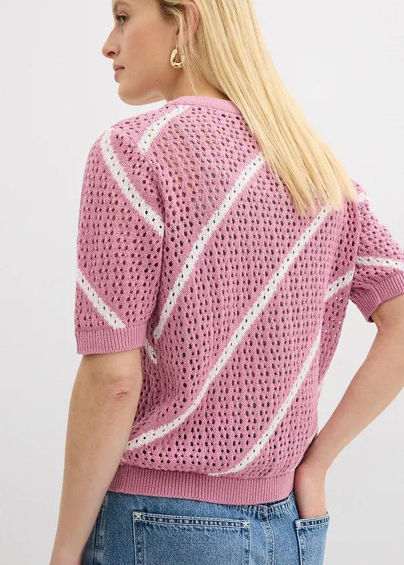 Ajour-Pullover aus reiner Baumwolle, bonprix