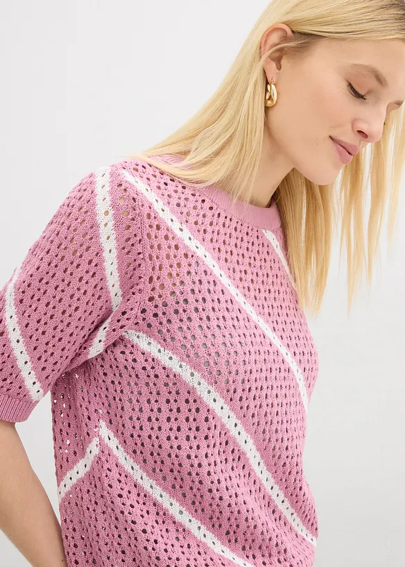 Ajour-Pullover aus reiner Baumwolle, bonprix