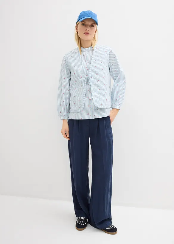 Steppweste mit floraler Stickerei, bonprix