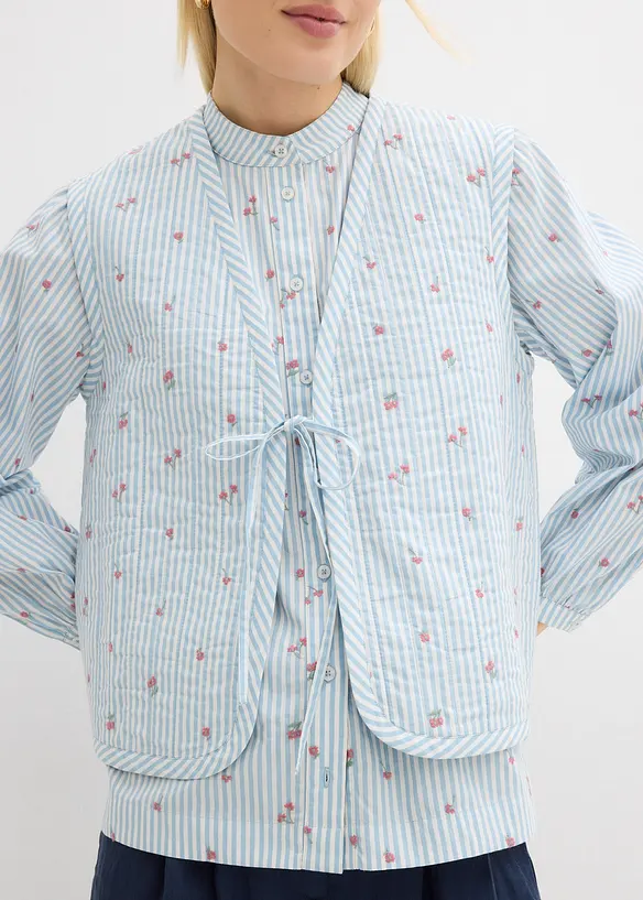 Steppweste mit floraler Stickerei, bonprix