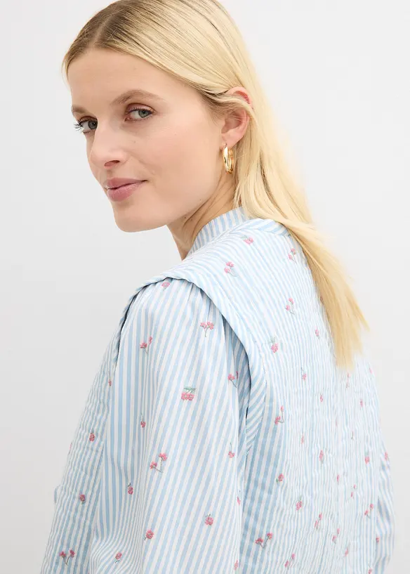 Steppweste mit floraler Stickerei, bonprix