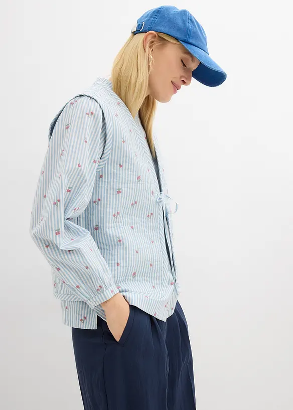 Steppweste mit floraler Stickerei, bonprix