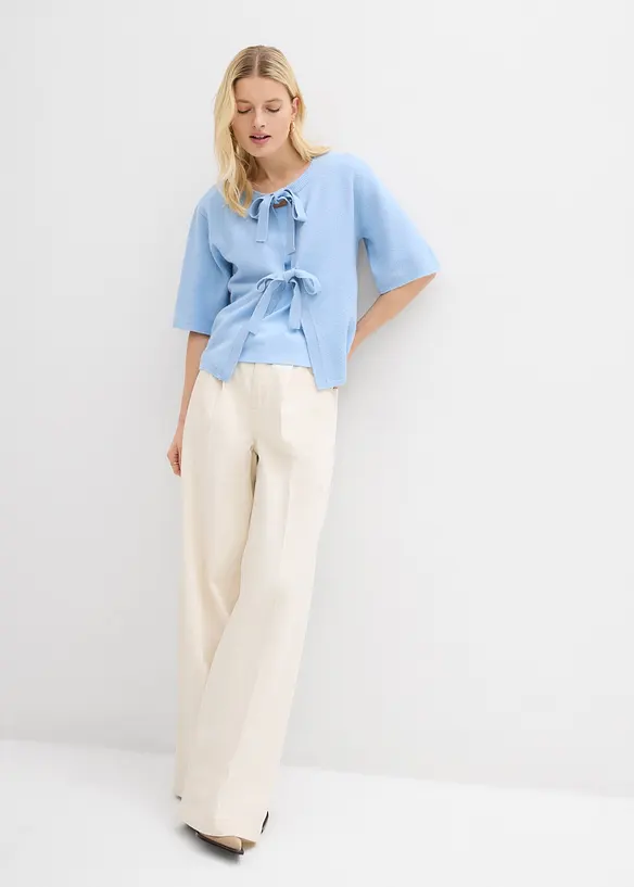 Feinstrickjacke mit Schleifen, bonprix