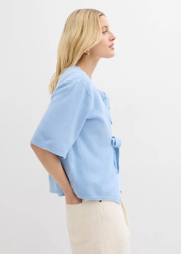 Feinstrickjacke mit Schleifen, bonprix