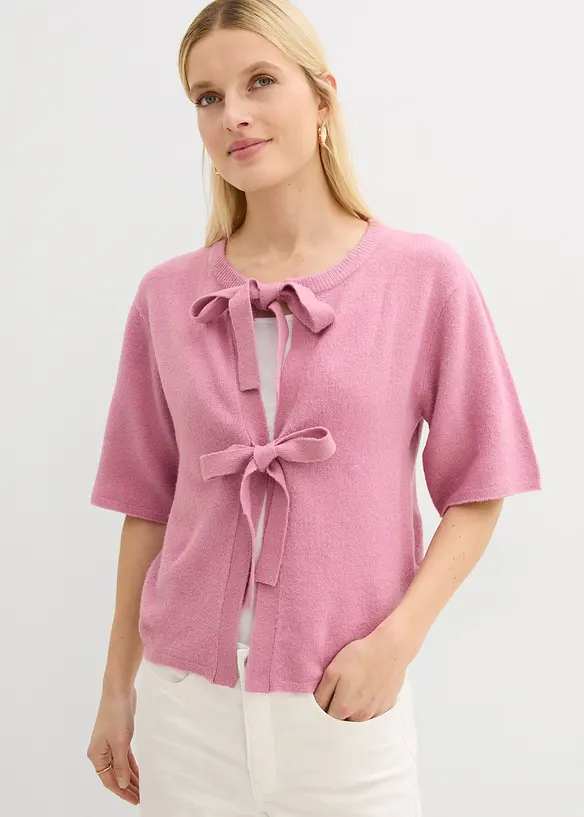 Feinstrickjacke mit Schleifen, bonprix