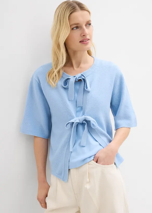 Feinstrickjacke mit Schleifen, bonprix