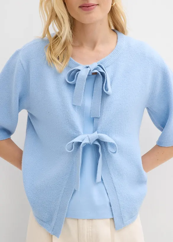 Feinstrickjacke mit Schleifen, bonprix