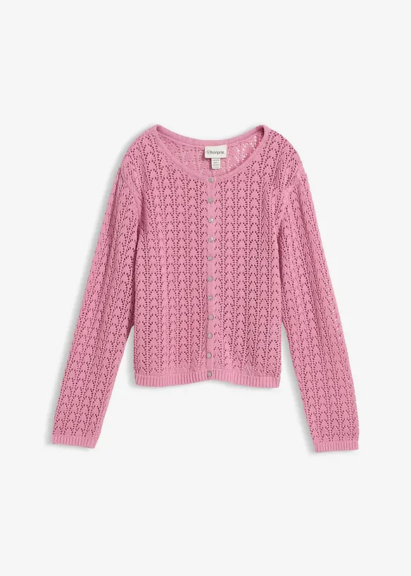Ajour-Strickjacke aus reiner Baumwolle, bonprix