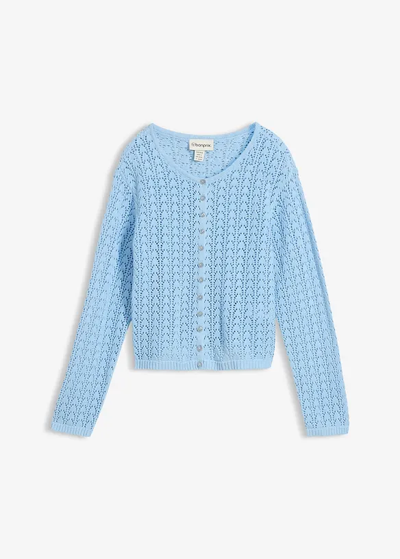 Ajour-Strickjacke aus reiner Baumwolle, bonprix