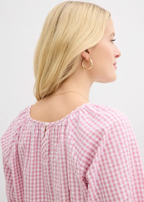 Kurzarmbluse aus reiner Baumwolle, bonprix