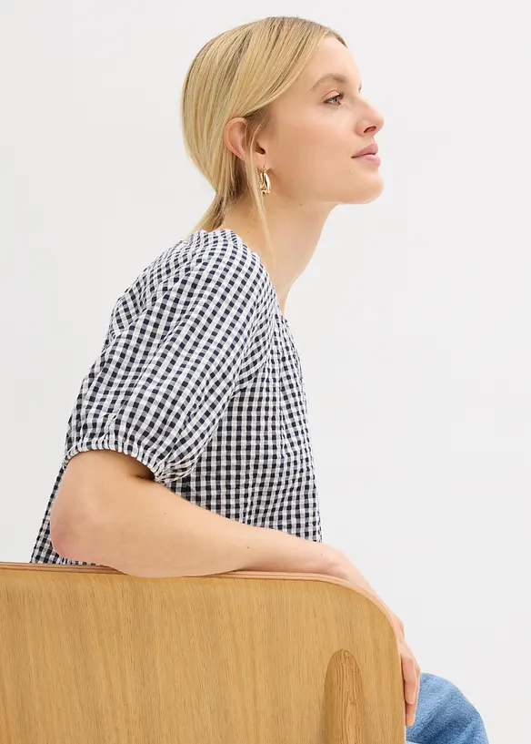 Kurzarmbluse aus reiner Baumwolle, bonprix