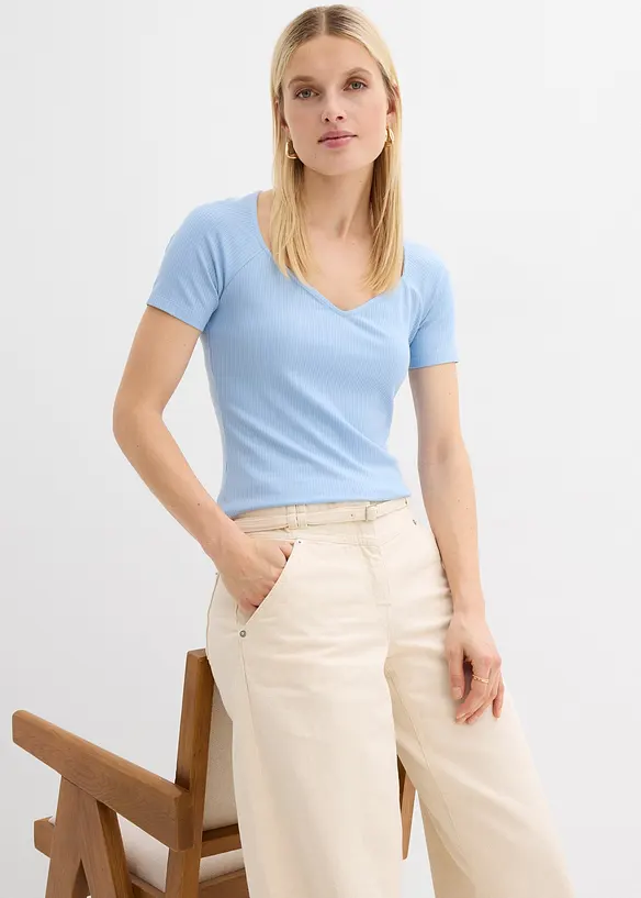 Rippshirt aus Viskose-Mix, bonprix