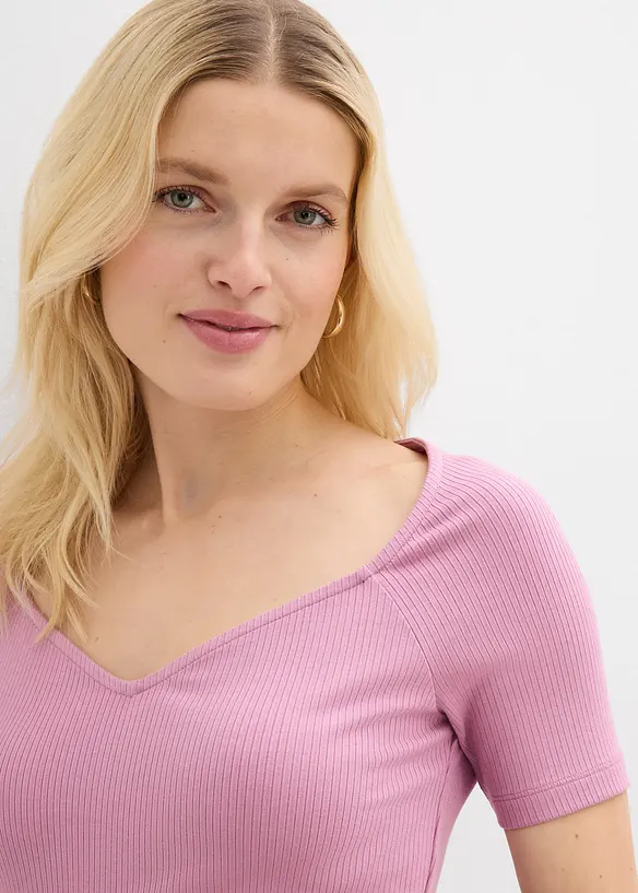 Rippshirt aus Viskose-Mix, bonprix