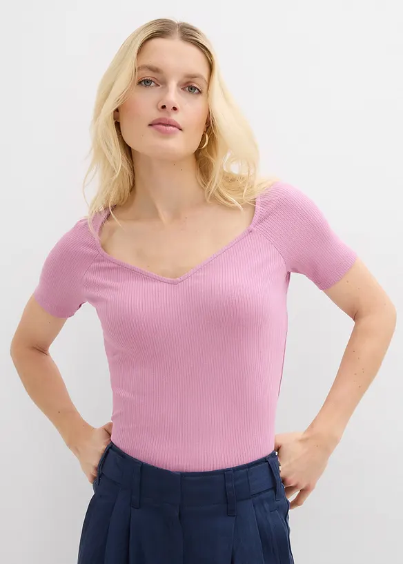 Rippshirt aus Viskose-Mix, bonprix