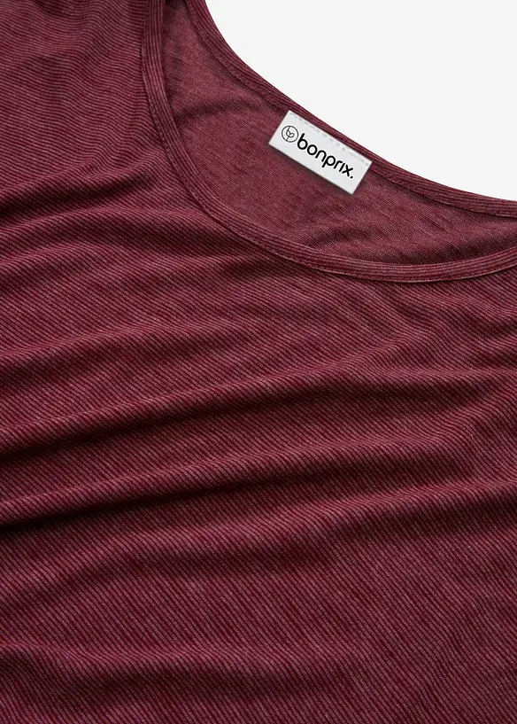 T-shirt long en viscose m&eacute;lang&eacute;e, bonprix