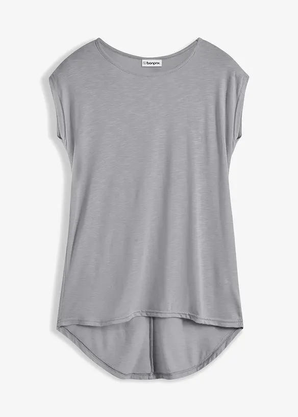 T-shirt long en viscose m&eacute;lang&eacute;e, bonprix