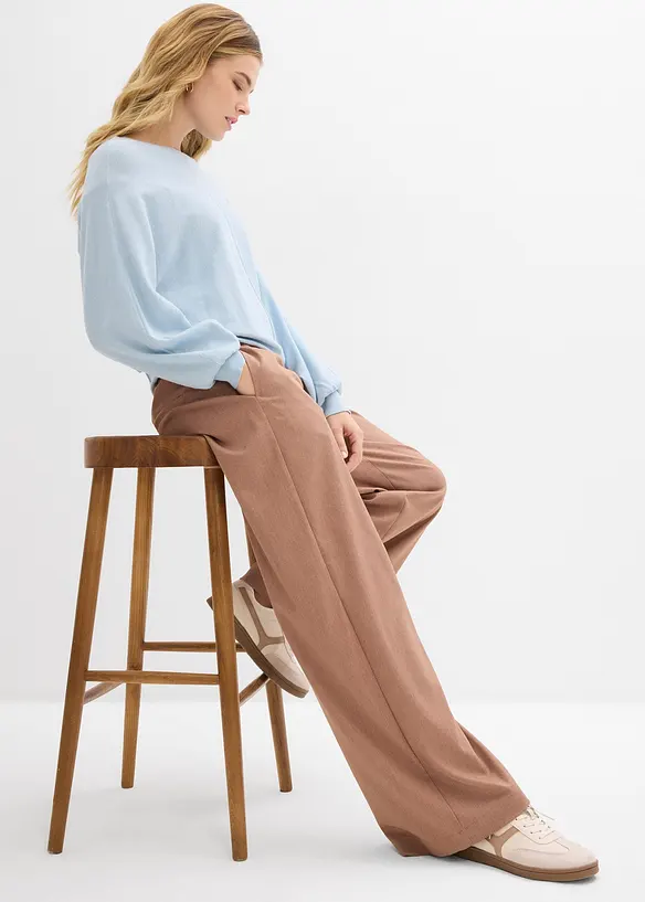 Pantalon palazzo &agrave; taille &eacute;lastiqu&eacute;e, bonprix