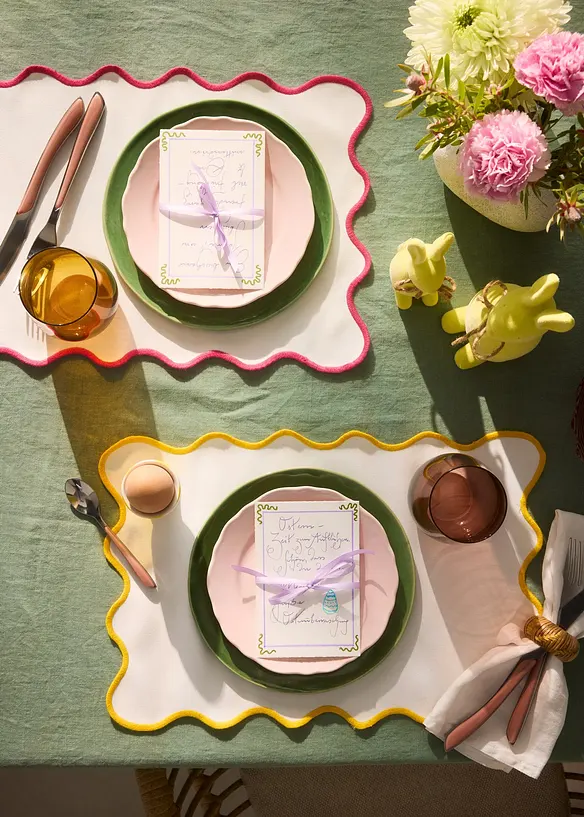 Tischset mit welliger Umrandung (2er Pack), bonprix