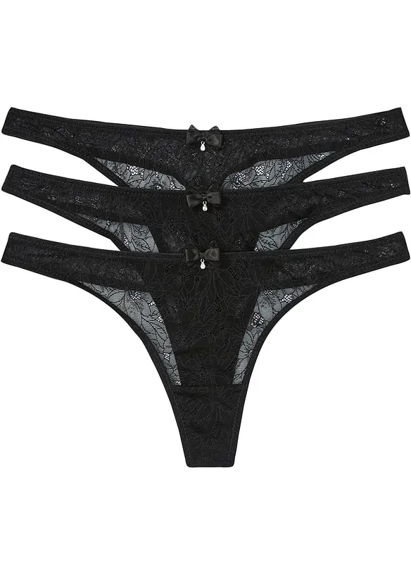 Ministring aus edler Spitze (3er Pack), bonprix