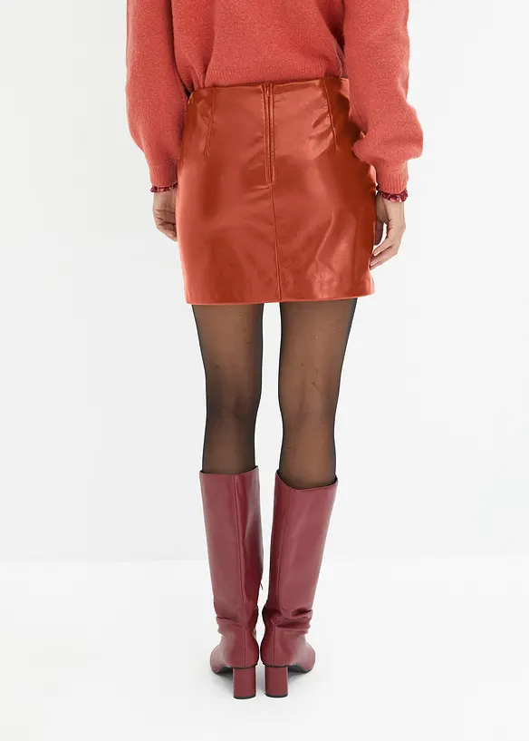 Kurzer Lederimitat-Rock, bonprix