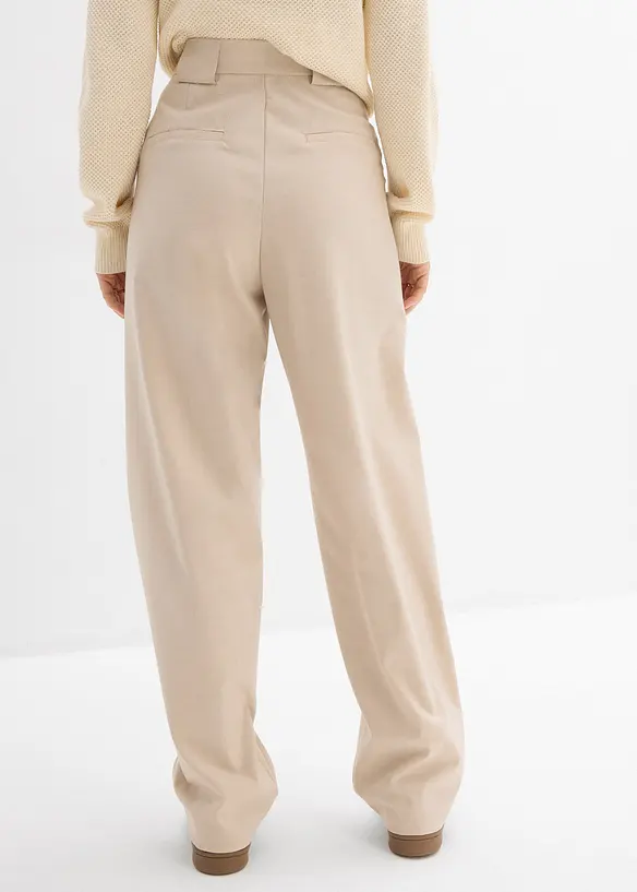 Pantalon barrel taille haute, bonprix