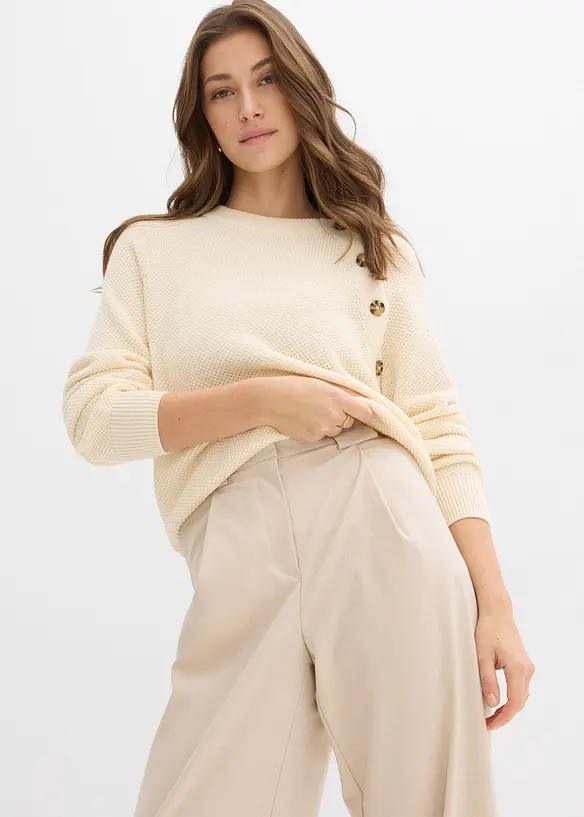 Pantalon barrel taille haute, bonprix