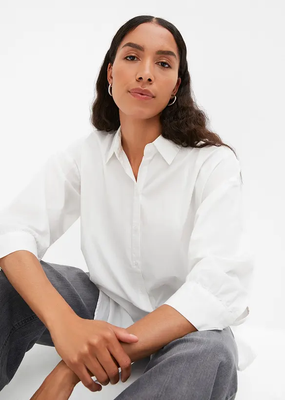 Oversize-Hemd aus Baumwolle mit 3/4 Arm, bonprix