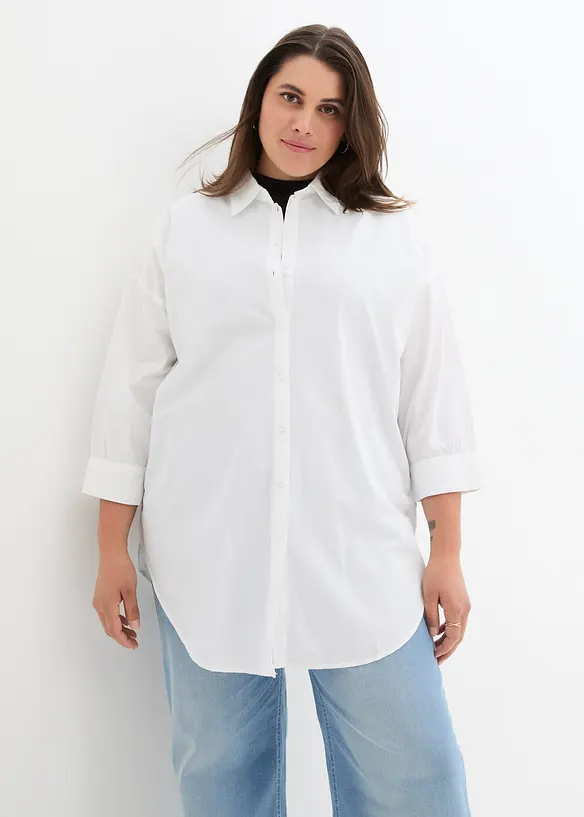 3/4-Arm-Oversize-Hemd aus Baumwolle, bonprix
