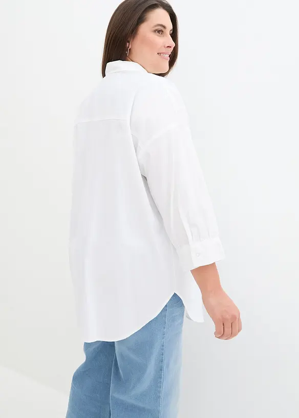 3/4-Arm-Oversize-Hemd aus Baumwolle, bonprix