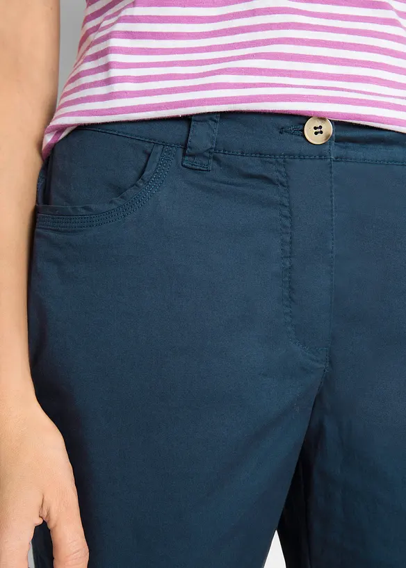 Bermuda paper touch en coton &agrave; taille confortable, bonprix