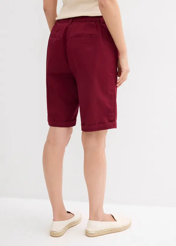 Bermuda paper touch en coton &agrave; taille confortable, bonprix