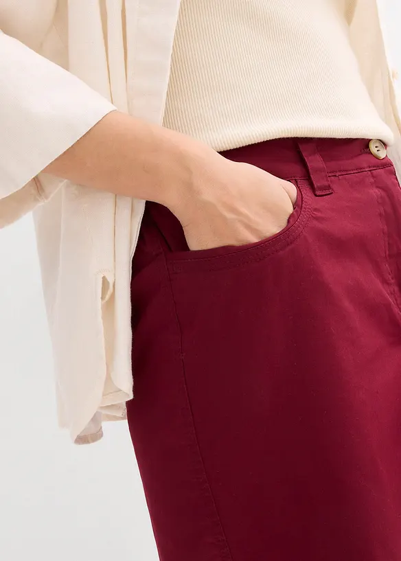 Bermuda paper touch en coton &agrave; taille confortable, bonprix