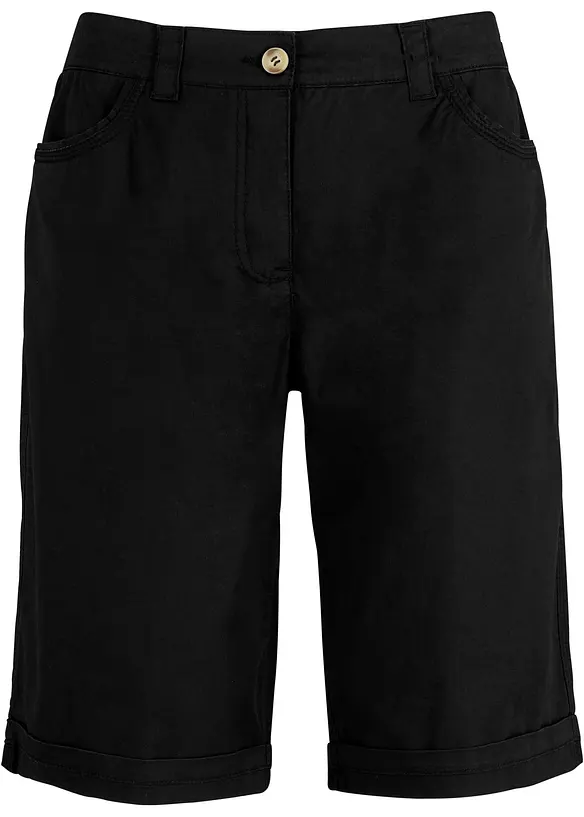 Baumwoll Papertouch-Bermuda mit Bequembund, bonprix
