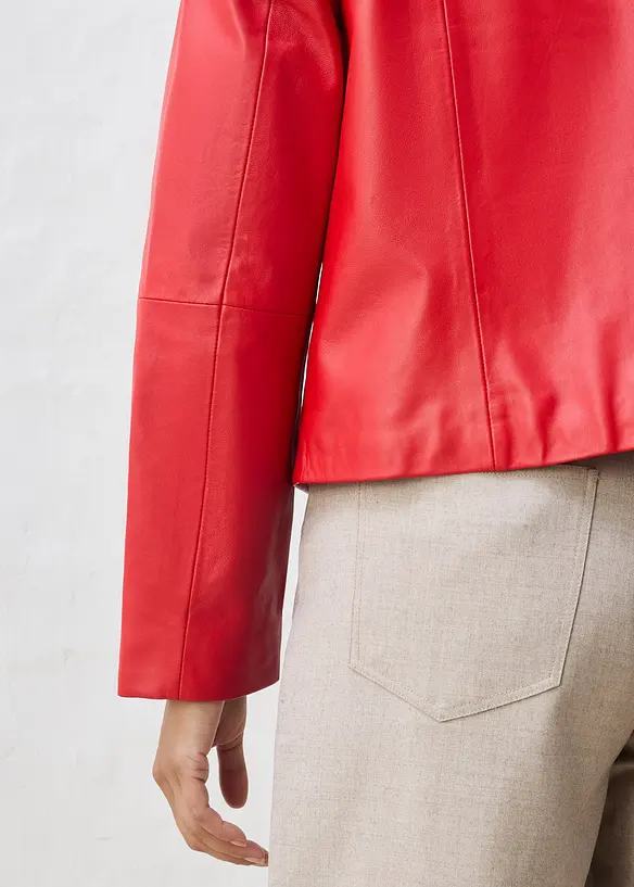 Veste courte en cuir d&rsquo;agneau nappa, bonprix