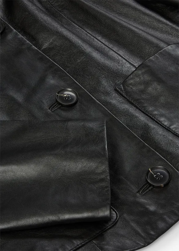 Veste courte en cuir nappa d&rsquo;agneau, bonprix