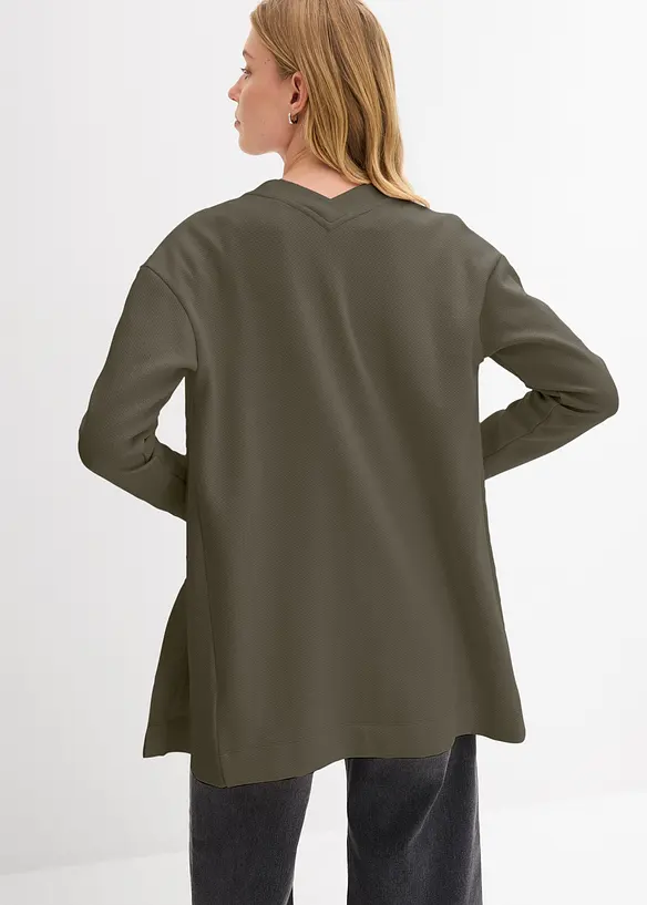 Gilet long en sweat doux, bonprix