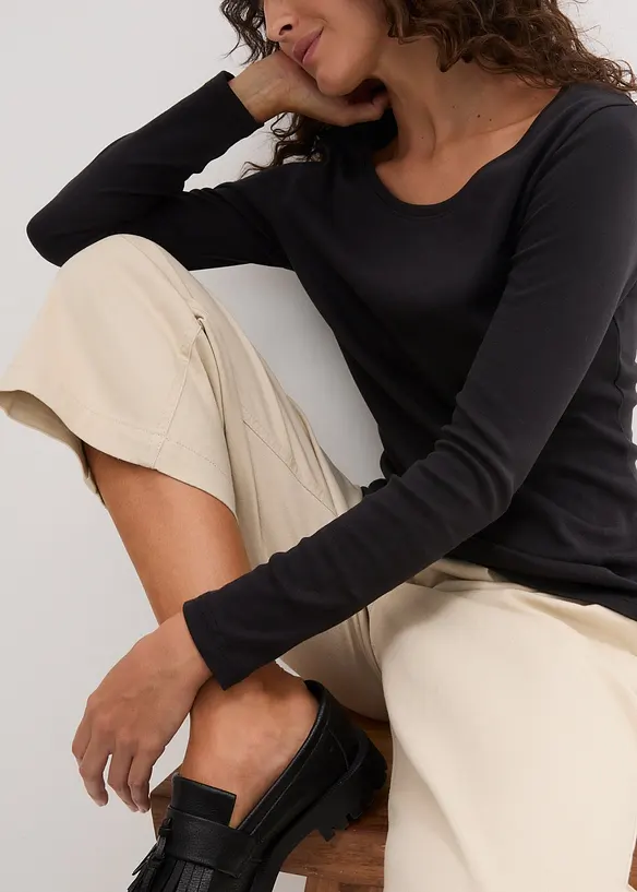 T-shirt manches longues 100% coton, bonprix