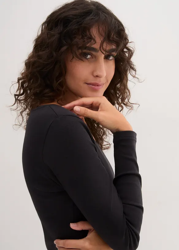 T-shirt manches longues 100% coton, bonprix