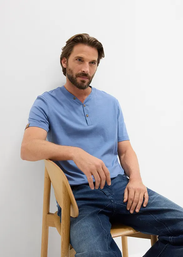 Henleyshirt aus reiner Bio-Baumwolle (2er Pack), bonprix