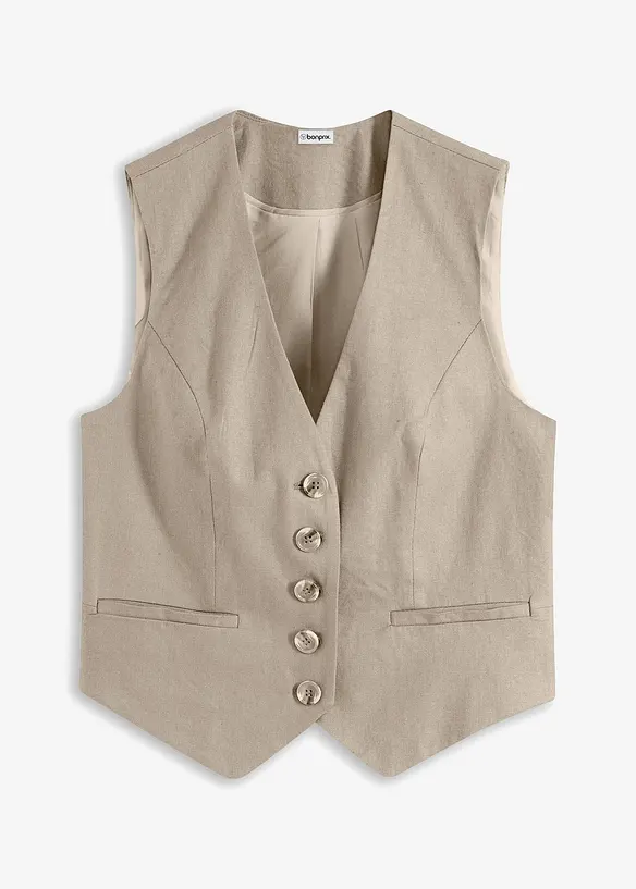 Gilet sans manches en viscose m&eacute;lang&eacute;e, bonprix
