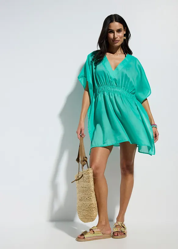 Transparente Strandtunika mit V-Ausschnitt, bonprix