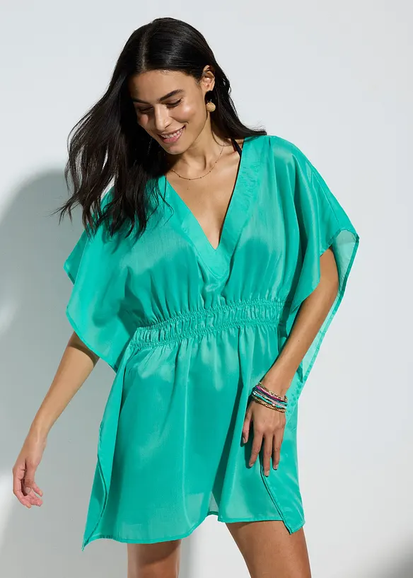 Transparente Strandtunika mit V-Ausschnitt, bonprix