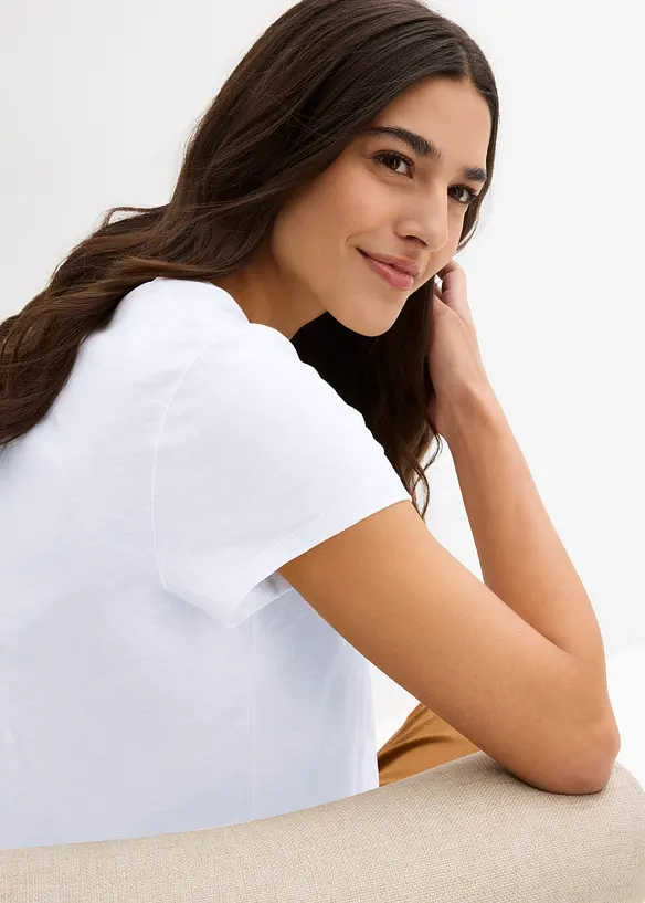 Lot de 2 T-shirts 100% coton, bonprix