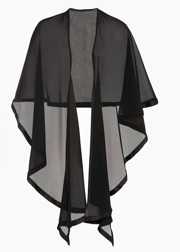 Poncho-&eacute;charpe avec d&eacute;tail en satin, bonprix