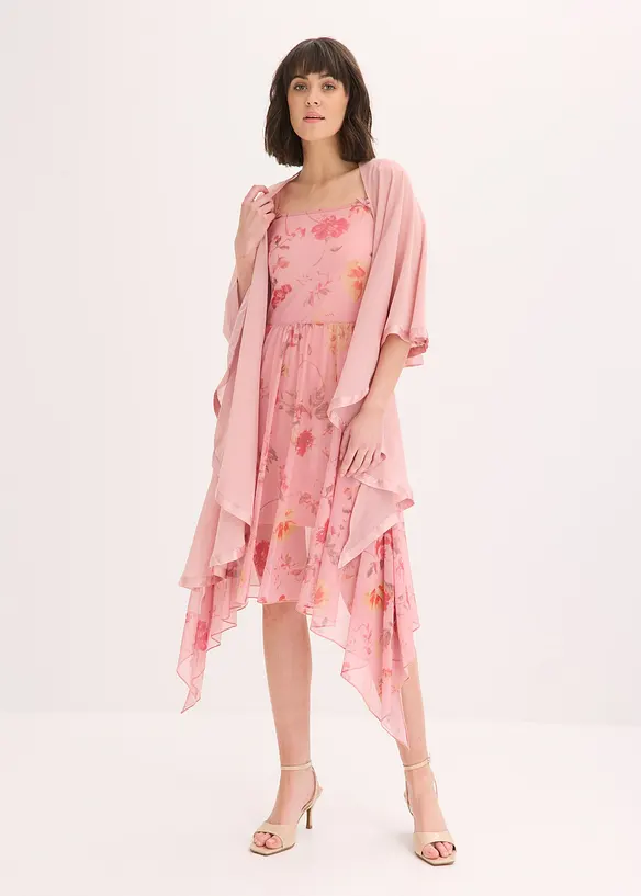 Poncho-&eacute;charpe avec d&eacute;tail en satin, bonprix