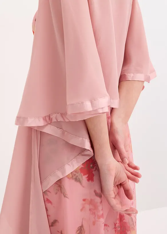 Poncho-&eacute;charpe avec d&eacute;tail en satin, bonprix