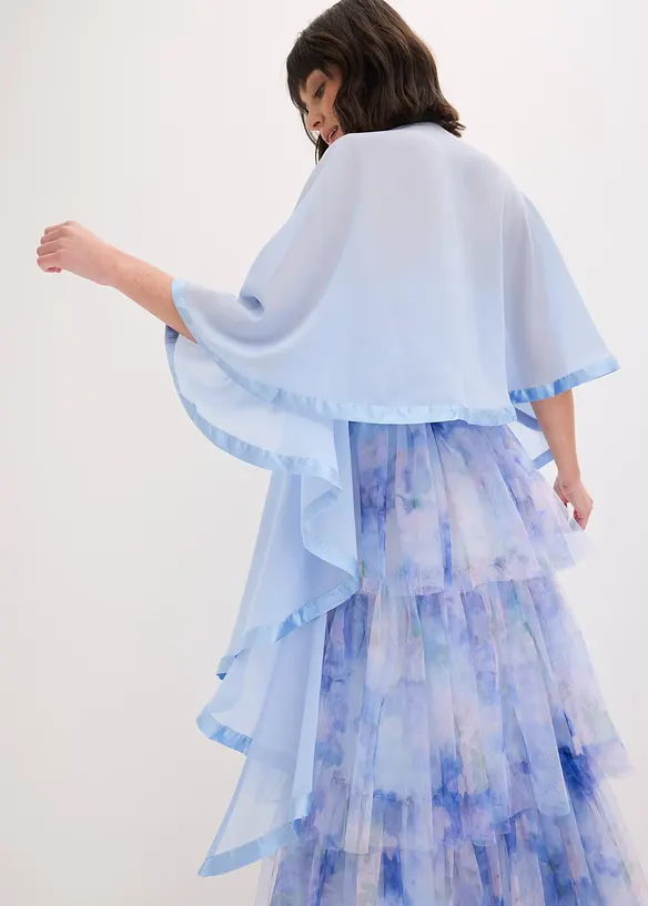 Poncho-&eacute;charpe avec d&eacute;tail en satin, bonprix